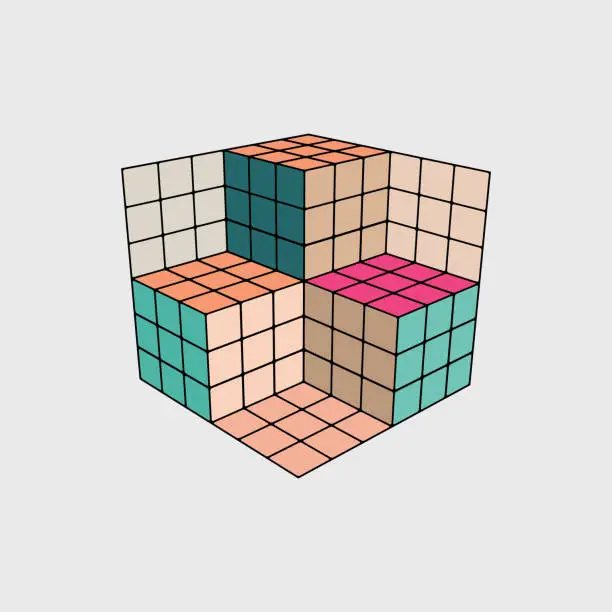 Geometry Cube Math Free intersection two cubes cube cub geometry mathematics 3d model ...