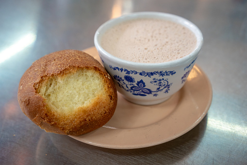 Traditional bread and hot chocolate in Oaxaca City, Mexico