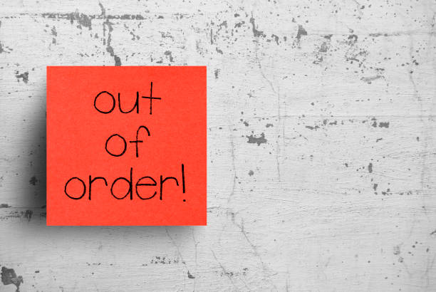 Sticky note on concrete wall, Out of order