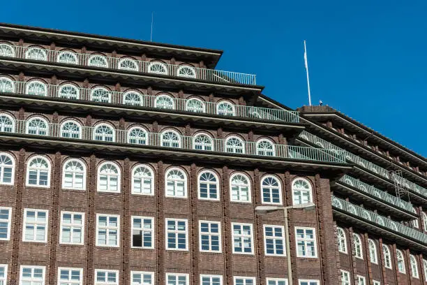Detail of the famous Chilehaus in Hamburg, Germany