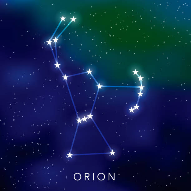 yıldız orion takımyıldızı - orion bulutsusu stock illustrations