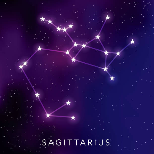 궁수자리 별 별자리 - sagittarius stock illustrations