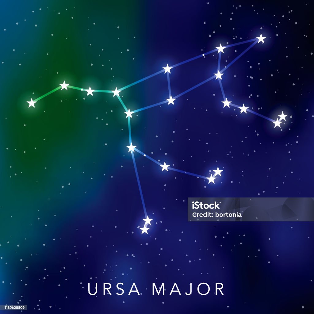 큰곰자리 주요 별 별자리 경관에 대한 스톡 벡터 아트 및 기타 이미지 - 경관, 곰, 그라데이션 - iStock