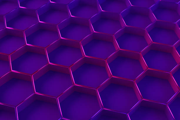 istock Hexagon, Honeycomb Abstract Neon Colors 3D Background 1130629499