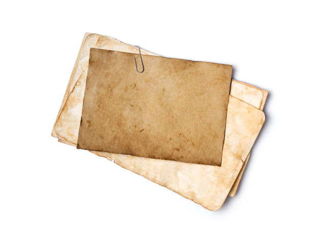 istock Empty old yellowed paper layout for vintage photo or postcard 1130631900
