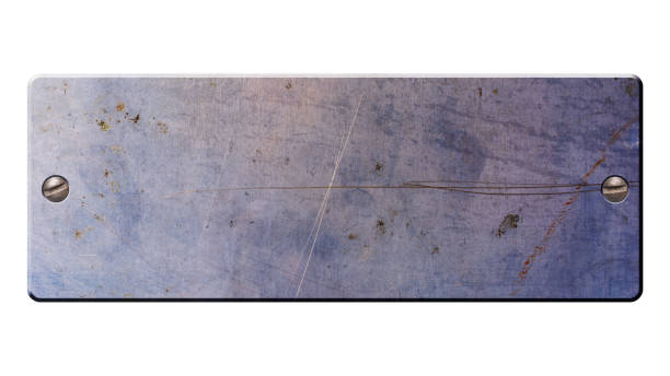 istock Gray grunge scratched metallic nameplate on rivets 1130632587