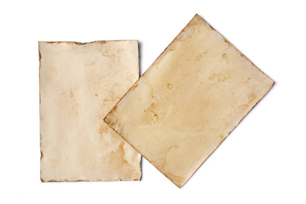istock Empty old yellowed paper layout for vintage photos or postcards 1130632599