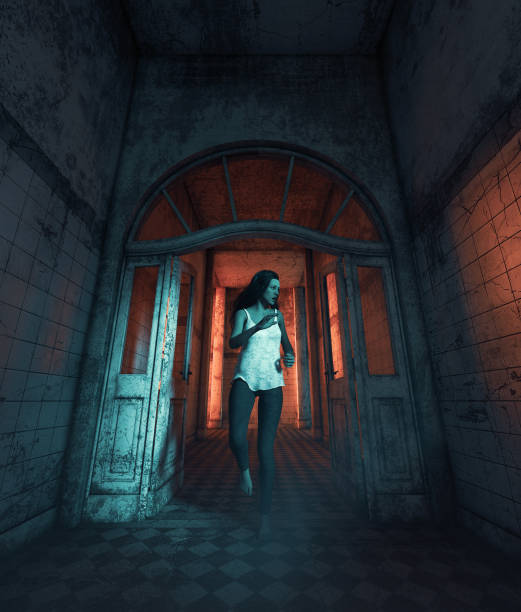 istock Girl being lost in haunted house 1130635355