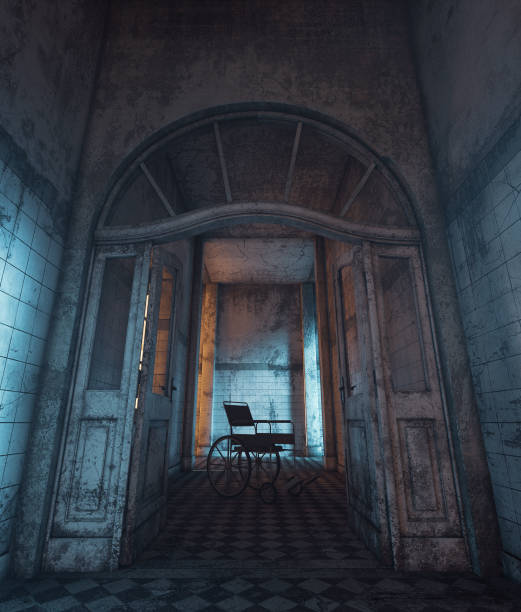 istock wheelchair in haunted house 1130635377