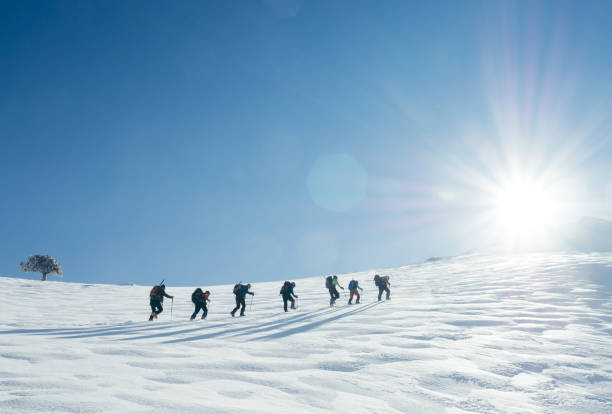 istock Group of climbers are walking in the mountain peak 1130636596