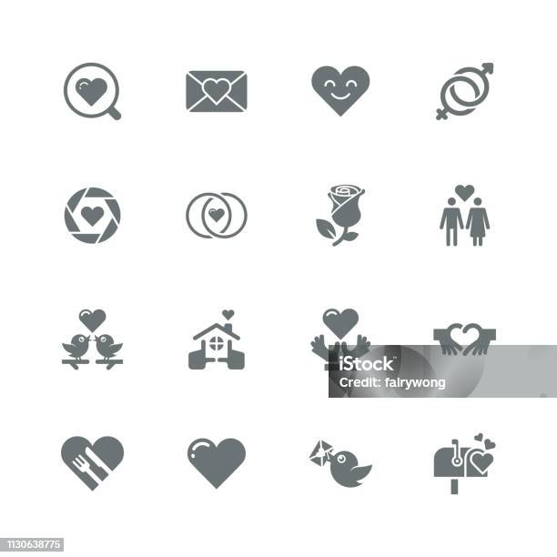 Love And Valentines Day Line Icons Stock Illustration - Download Image Now - Alchemy, Bird, Blowing a Kiss