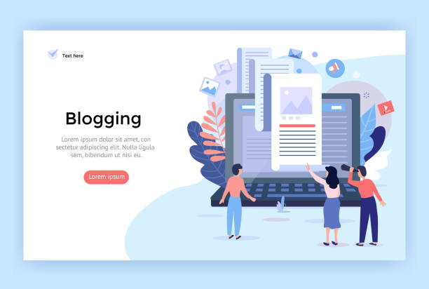 Blogging concept illustration. Blogging concept illustration, perfect for web design, banner, mobile app, landing page, vector flat design writing email stock illustrations