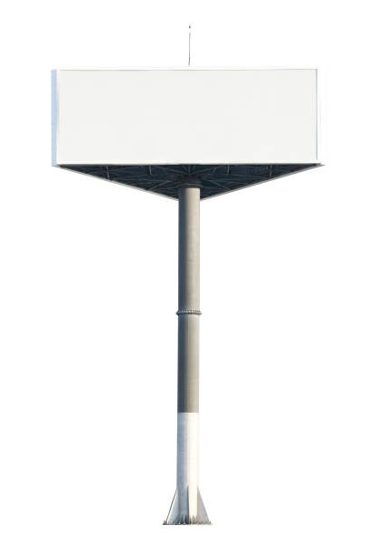 Huge white advertising billboard with lightning rod