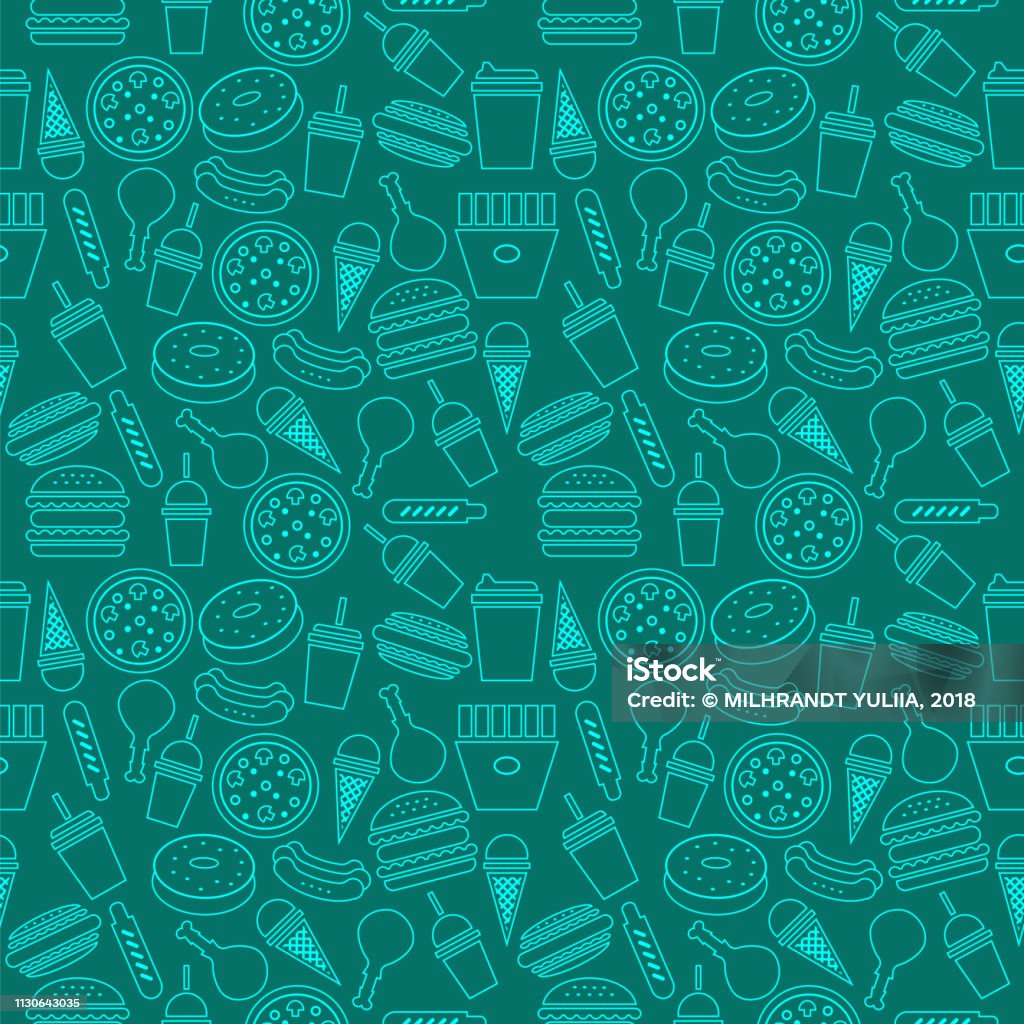 Fast Food Stock Pattern Fast Food Seamless Pattern Vector Illustration Stock Illustration ...
