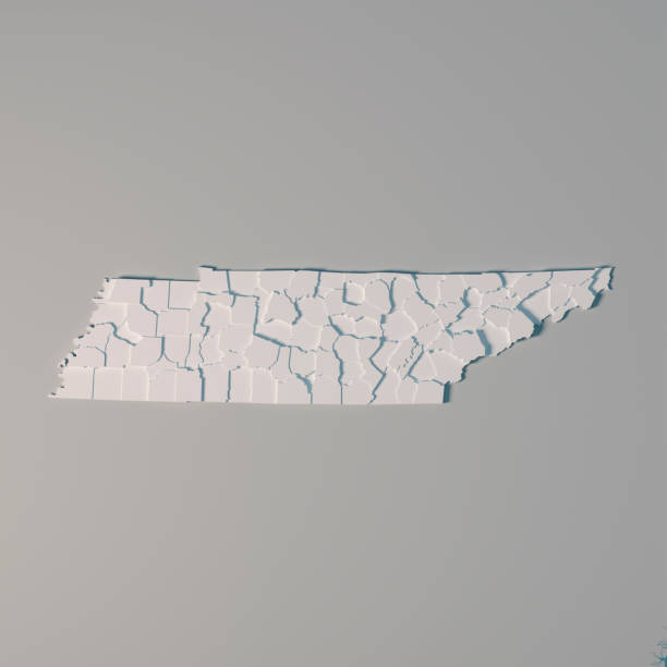 Tennessee US State Map Administrative Divisions Counties 3D Render 3D Render of an US State map of Tennessee with the Administrative Divisions, Counties.
All source data is in the public domain.
USGS The National Map:
https://viewer.nationalmap.gov/basic/ tennessee map stock pictures, royalty-free photos & images