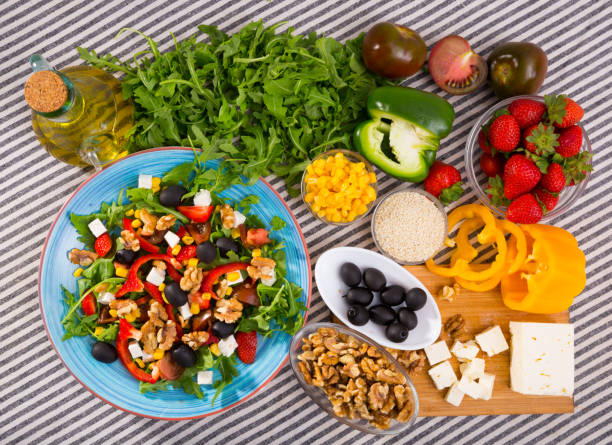 istock Image of ready-made salad and its ingredients 1130646940
