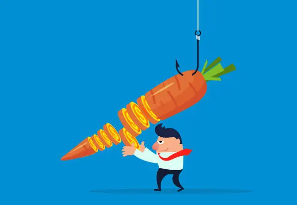 Vector illustration of Carrot money bait