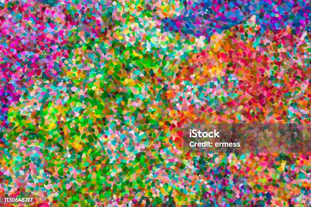 Abstract Pointillist Oil Painting Stock Photo - Download Image Now - Pointillism, Paint, Flower