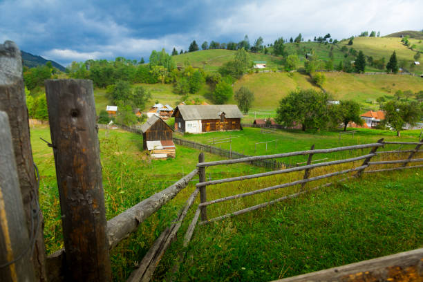 istock Illustration of old Sadova village 1130650264