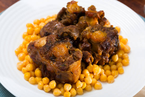 istock Oxtail stew with chickpeas - traditional Spanish dish 1130650377