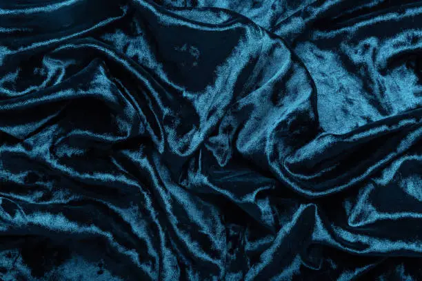 Blue velvet fabric as a background