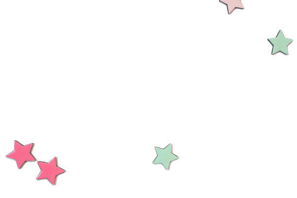 stars various colors isolated background. colorful texture happy
