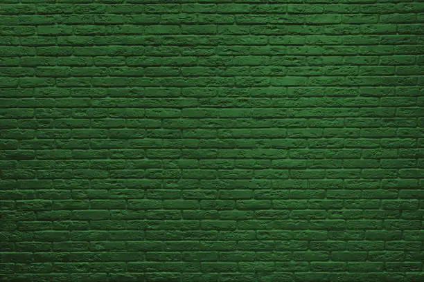 Photo of St Patricks Day green brick wall.