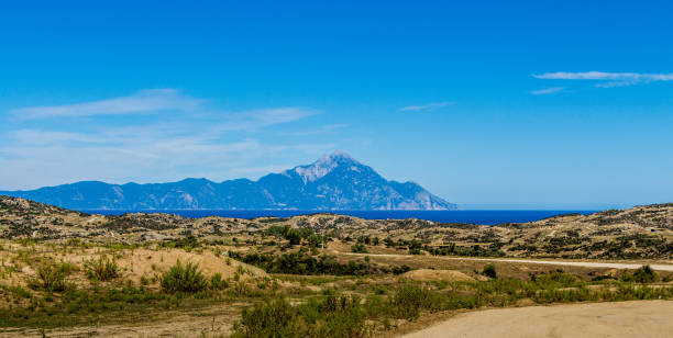 istock View of the Athos mountain, Halkidiki 1130654221