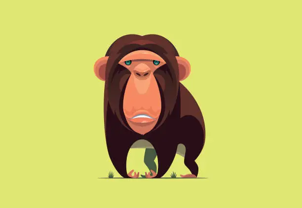 Vector illustration of chimpanzee character