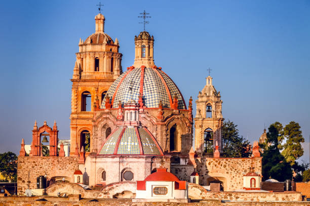 The beautiful church of San Francisco in the historic center of San Luis Potosi in northern Mexico stock photo