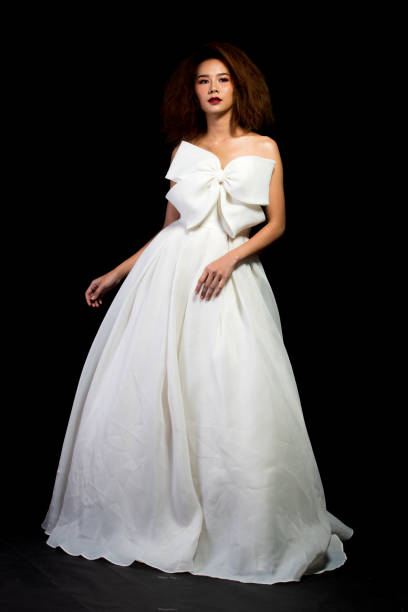 istock Lovely Asian Beautiful Woman bride white wedding 1130660840