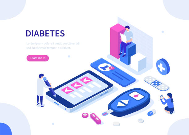 cukrzyca - sugar level stock illustrations