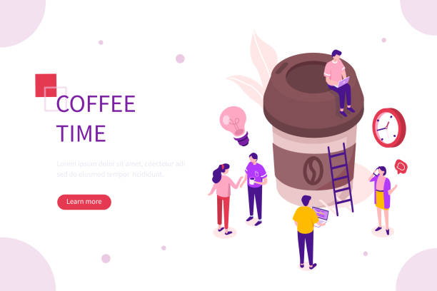 czas kawy - coffee time restaurant stock illustrations