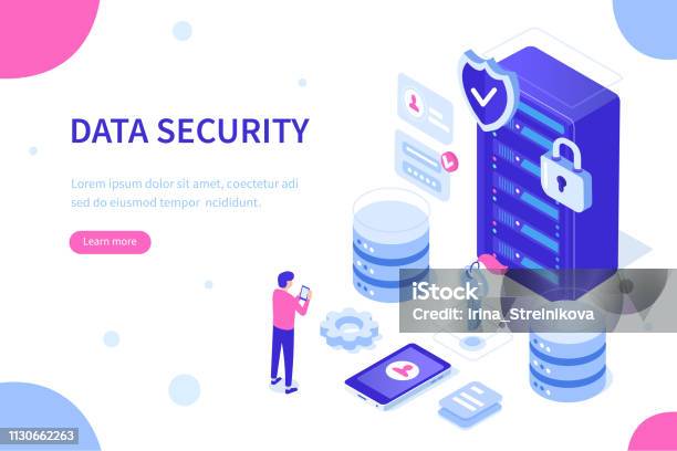 Data Storage Stock Illustration - Download Image Now - Isometric Projection, Security, Data