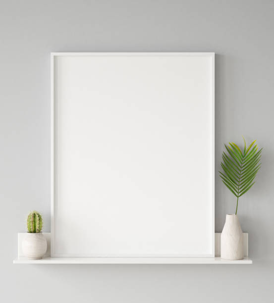 istock Mock up poster frame closeup in interior background, Scandinavian style 1130663307