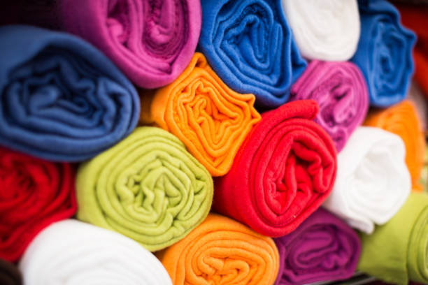 istock towels for bathroom in the textile store 1130664877