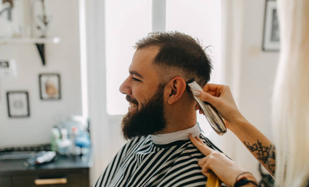 Man Cutting Womans Hair Stock Photos, Pictures & Royalty-Free Images -  iStock