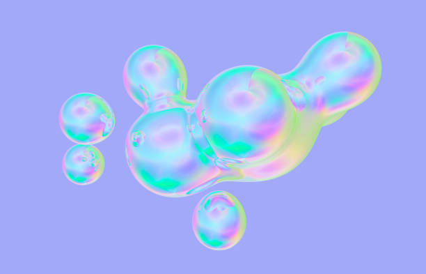 istock Abstract holographic floating liquid blobs, soap bubbles, metaballs. 1130670646
