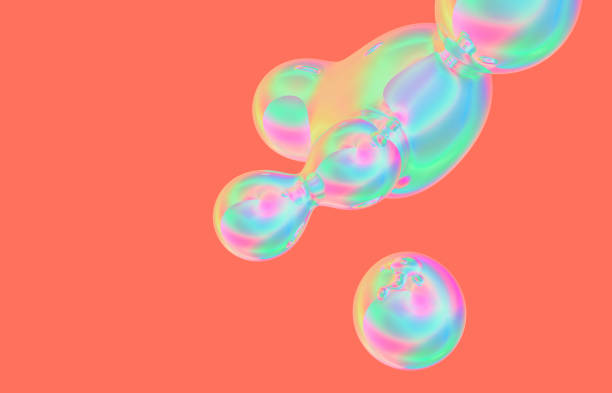 istock Abstract holographic floating liquid blobs, soap bubbles, metaballs. 1130670659