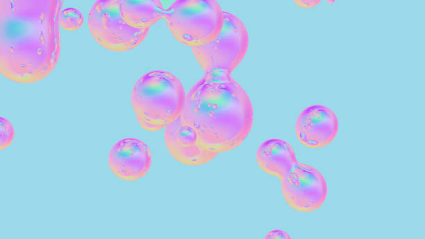 istock Abstract holographic floating liquid blobs, soap bubbles, metaballs. 1130670684