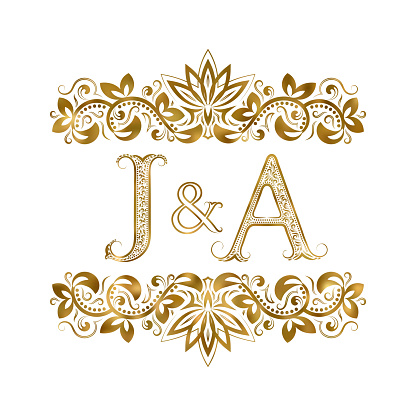 J And A Vintage Initials Symbol The Letters Are Surrounded By Ornamental  Elements Wedding Or Business Partners Monogram In Royal Style Stock  Illustration - Download Image Now - iStock
