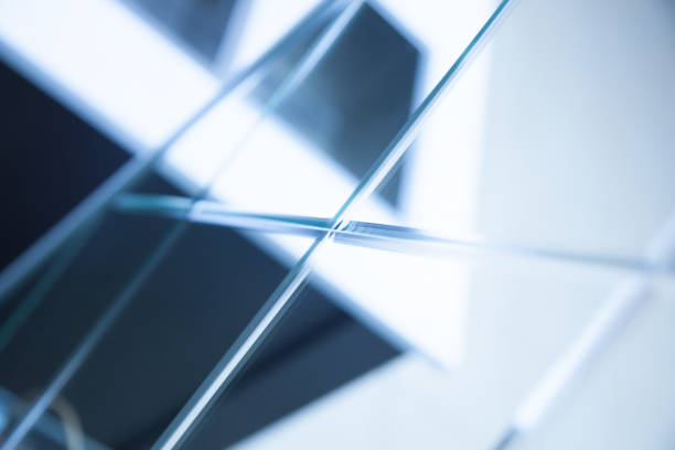 istock Glass, mirror reflection shapes and shadows. Close-up details. 1130675098
