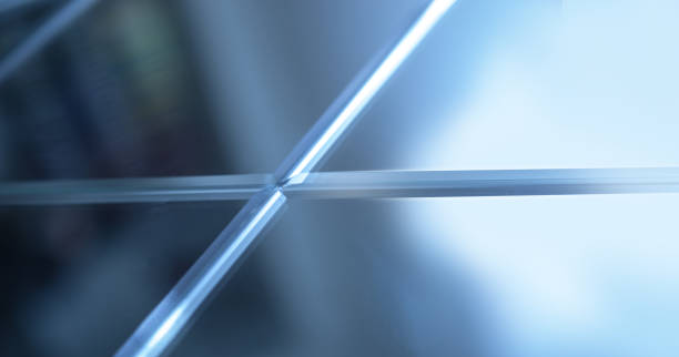 istock Glass, mirror reflection shapes and shadows. Close-up details. 1130675127