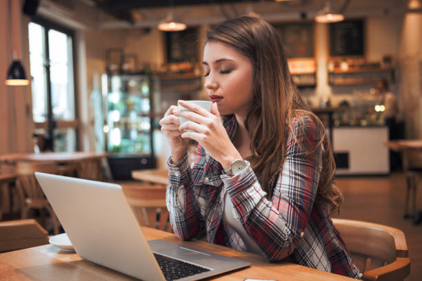 istock Young woman enjoin really good coffee 1130676319