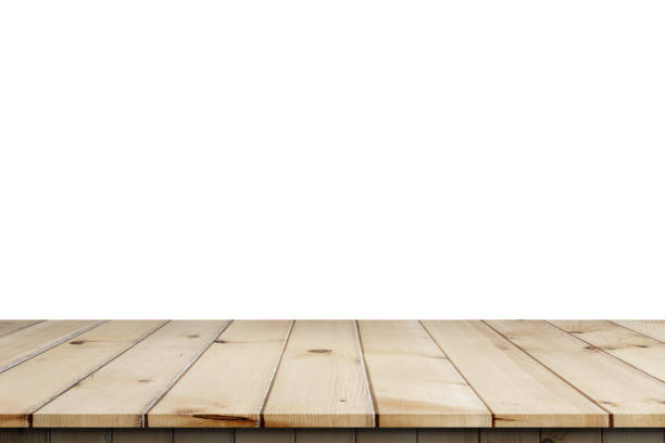 istock Wood Shelf Table isolated on white background 1130677745