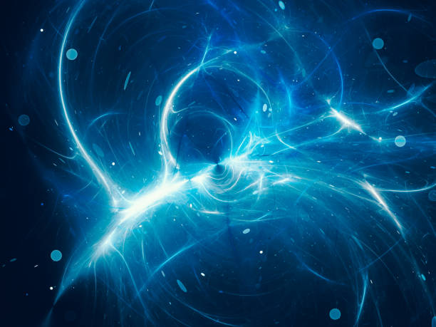 istock Blue glowing plasma force field with particles in space 1130677862