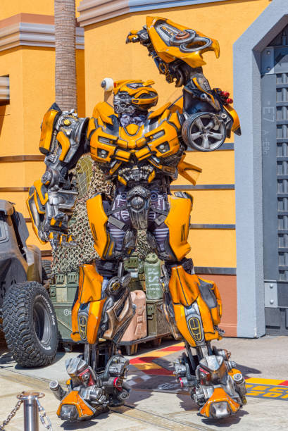 Los Angelos, California, USA - September 07, 2018: World famous park Universal Studios in Hollywood. Robots Transformers.