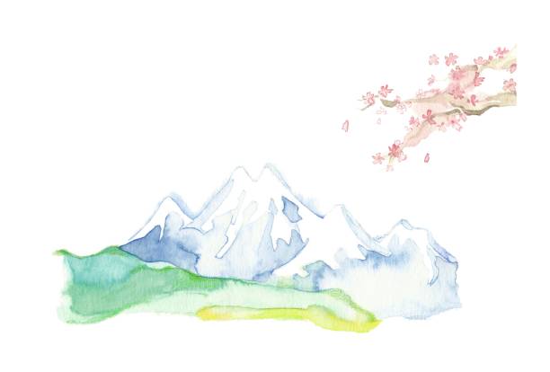 The landscape of the snow-covered mountain The landscape of the snow-covered mountain
The landscape of the country in spring
Cherry tree tree 雪 stock illustrations