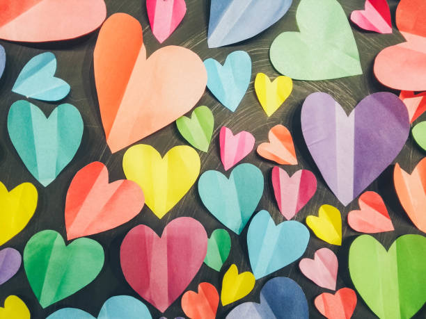 istock Background with hearts. Colourful hearts. 1130688523