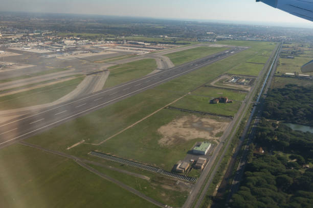 istock Fiumicino airport runway. 1130690674